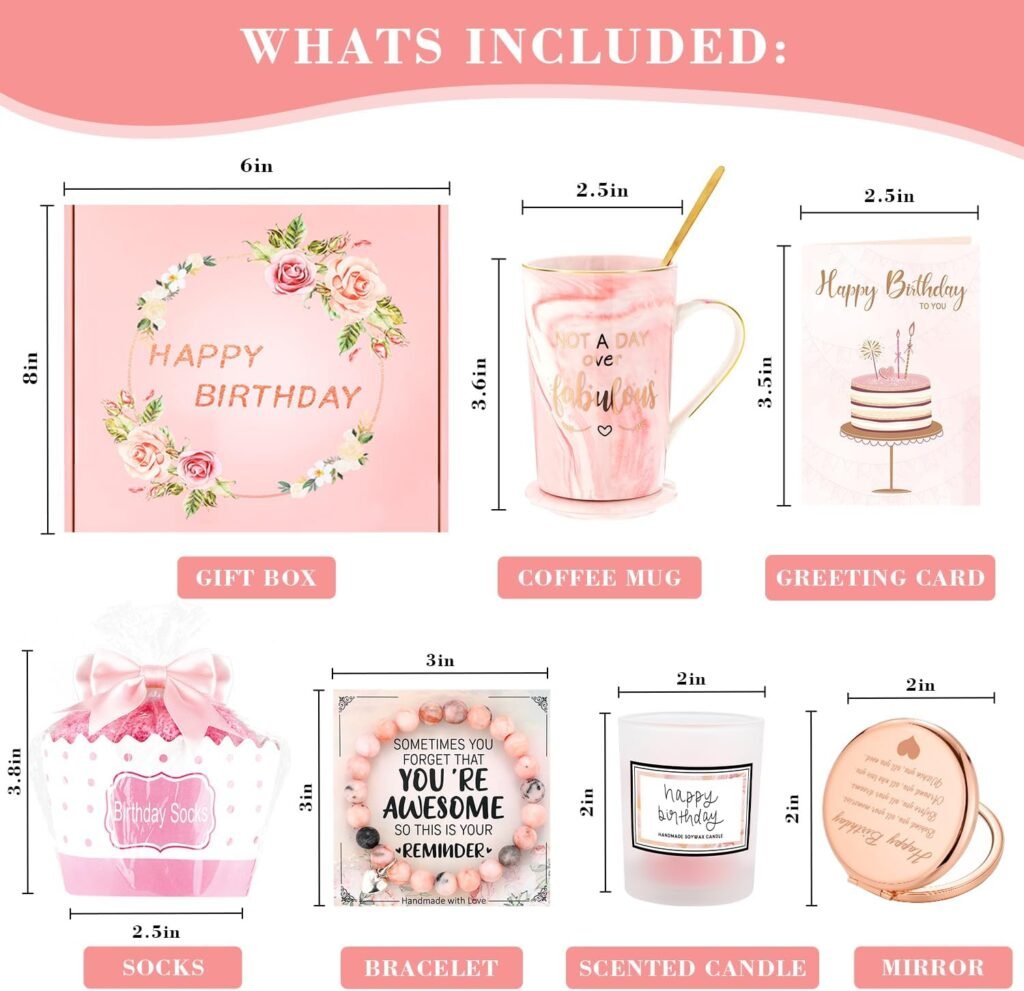 Birthday Gifts for Women Happy Birthday Gift Basket for Women Birthday Gifts Ideas Womens Gift for Birthday Box for Women Birthday Gifts for Friends Female Birthday Gift for Sister Coworker Her Bestie