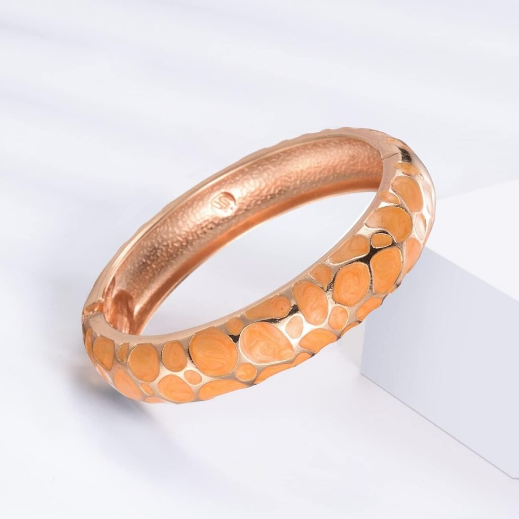UJOY Colorful Cloisonne Bracelet Jewelry Enamel Handcraft Gold Spring Hinge Birthday Vacation Party Gifts Womens Bangles 55C41