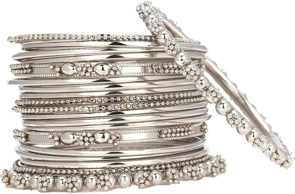 Efulgenz Indian Oxidized Bangle Bracelet Set for Women Antique Bangle Set Plain Metal Bangles Boho Bracelet Set Fashion Statement Jewelry for Women (18 Pcs)