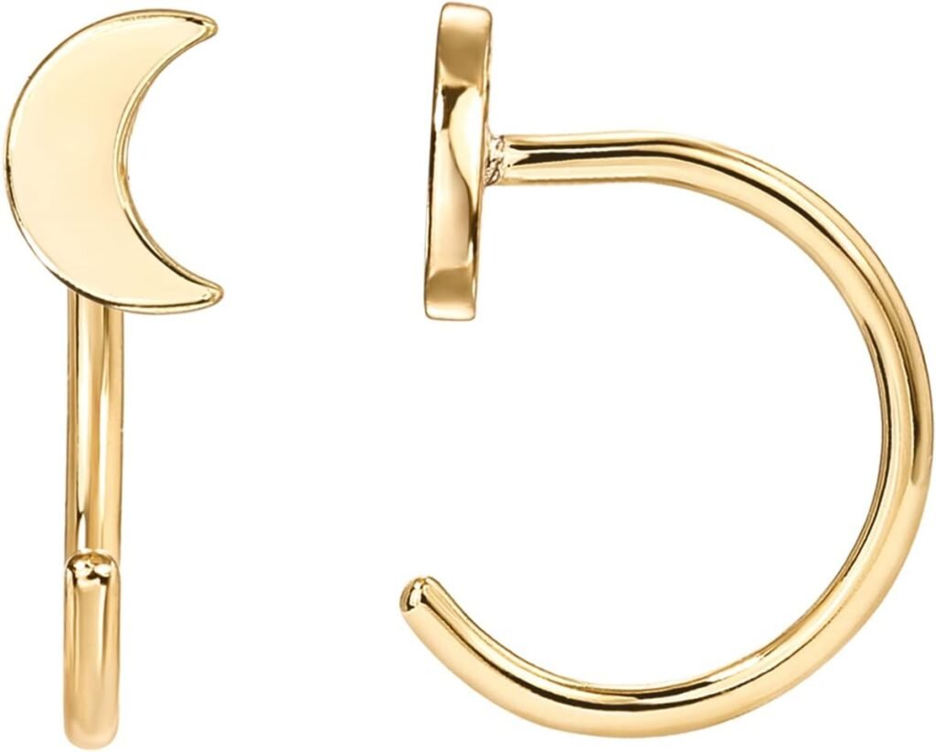 PAVOI 925 Sterling Silver Huggie Half Hoop Earrings | Hypoallergenic Minimalist Tiny Cartilage Earring