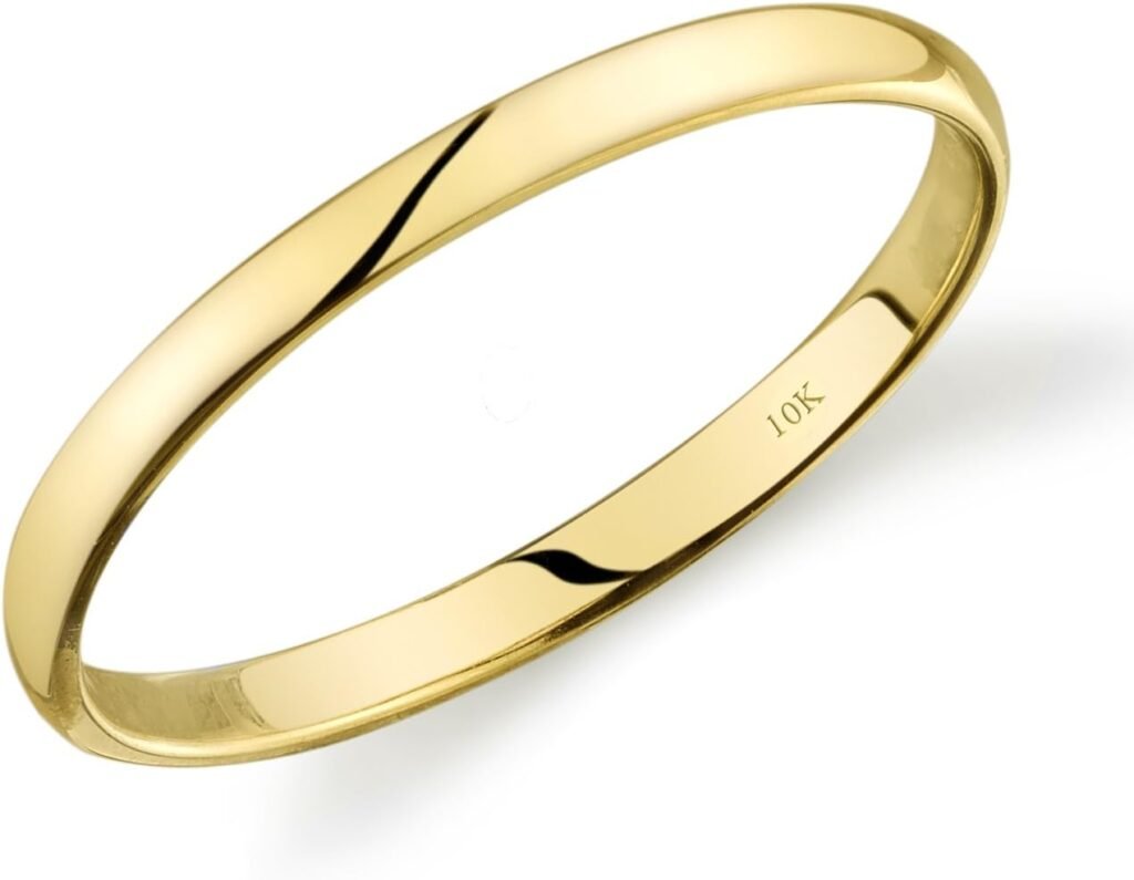 Tesori Co 10k Yellow Gold Light Comfort Fit 2mm Wedding Band Size 4.5