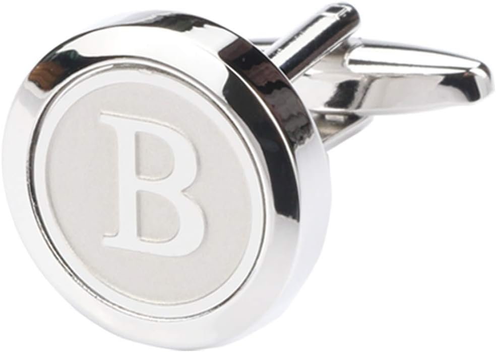 Cufflink Comparisons: Initials in Stainless Steel & White-Gold Plated