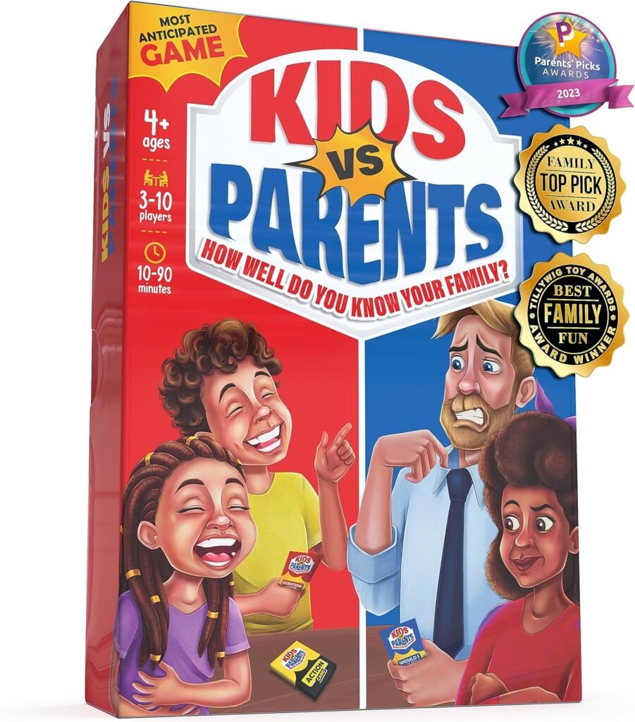 Kids VS Parents - Family Game for Kids 4-12 | Games for Family Game Night | Kids Card Games with 200 Conversation Starter Cards for 10-90 Minutes Play Time