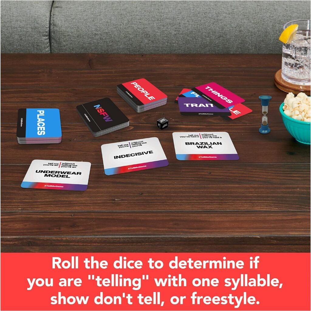 Spin Master Games Tell Me Without Telling Me - The Viral Trend, Now A Hilarious Party Game for Bachelorette, College, Birthdays, More, for Adults Ages 18 and up