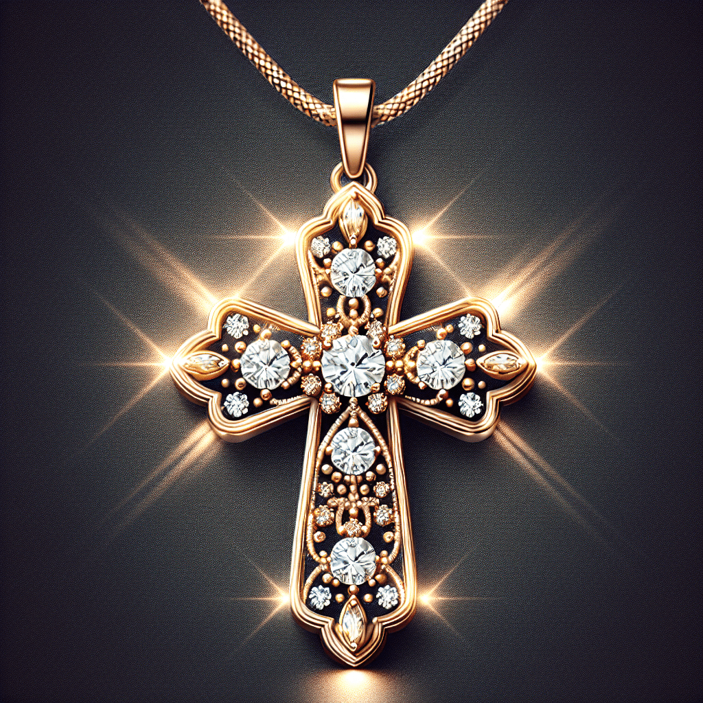 EGO VINA White Crystal Zircon Cross Necklace For Women Choker Charm Virgin Mary Pendant Box Chain Female Jewelry Collier Femme - Gold-color - 17.5 inch