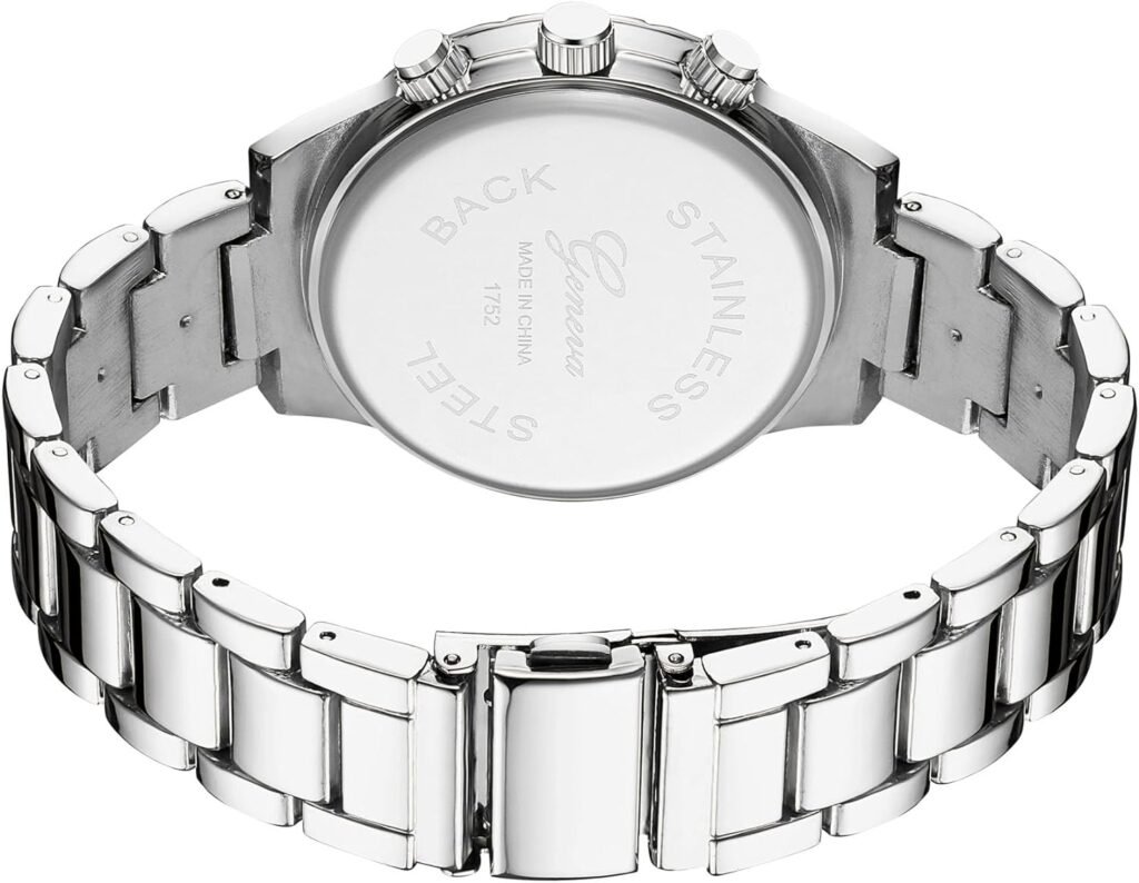 Gosasa Luxury Unisex Crystal Diamond Watches Quartz Digital Calendar Rose Gold Silver Stainless Steel Watch