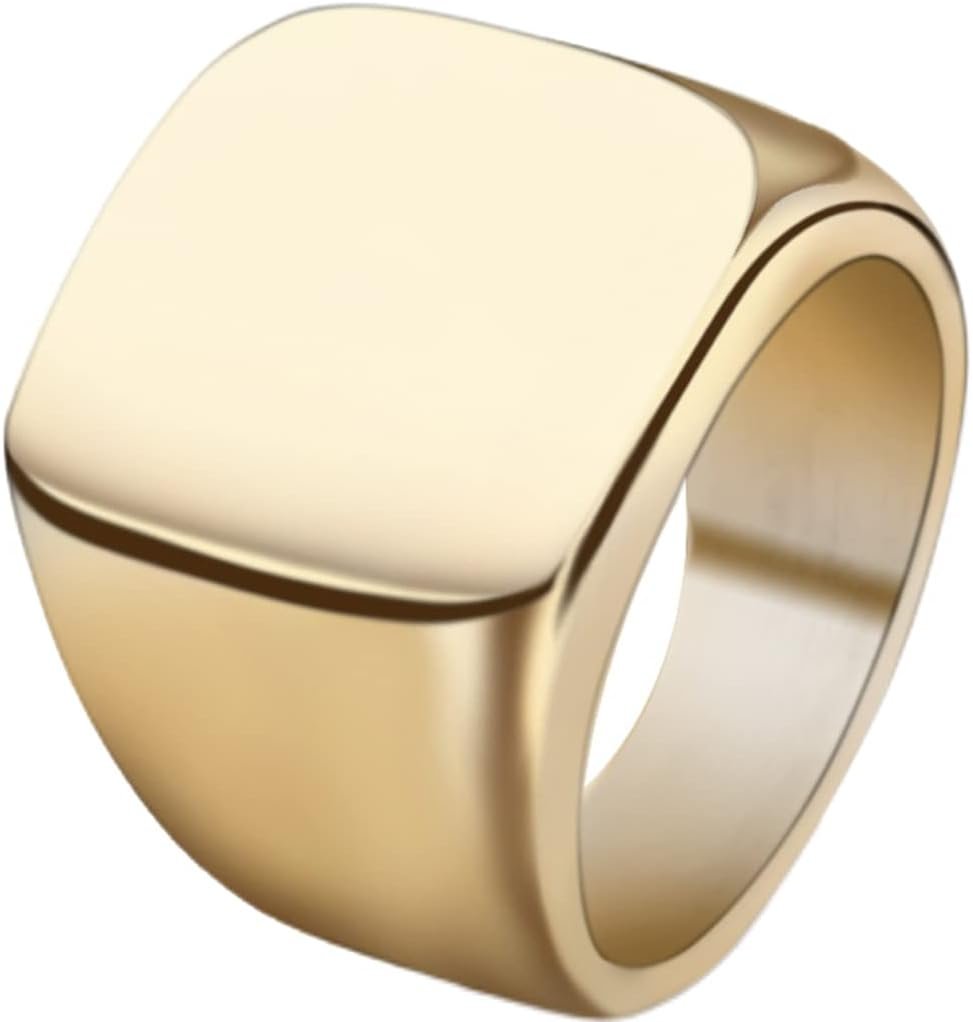 Jude Jewelers Stainless Steel Signet Ring Black Silver Gold Classical Cocktail Husband Father Valentine